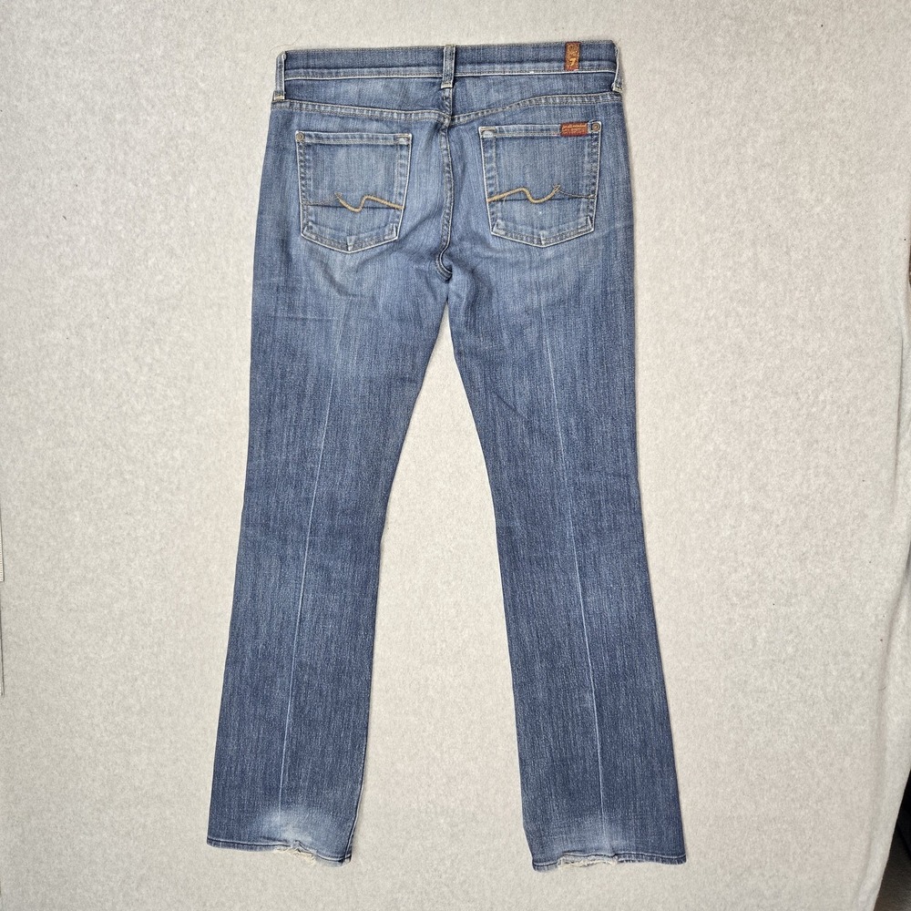 7‎ For All Mankind Women Jeans 29 Blue Denim Bootcut 33" Inseam